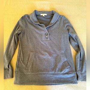 Banana Republic shawl collar pull over sweater cuddly kangaroo pocket NWOT
